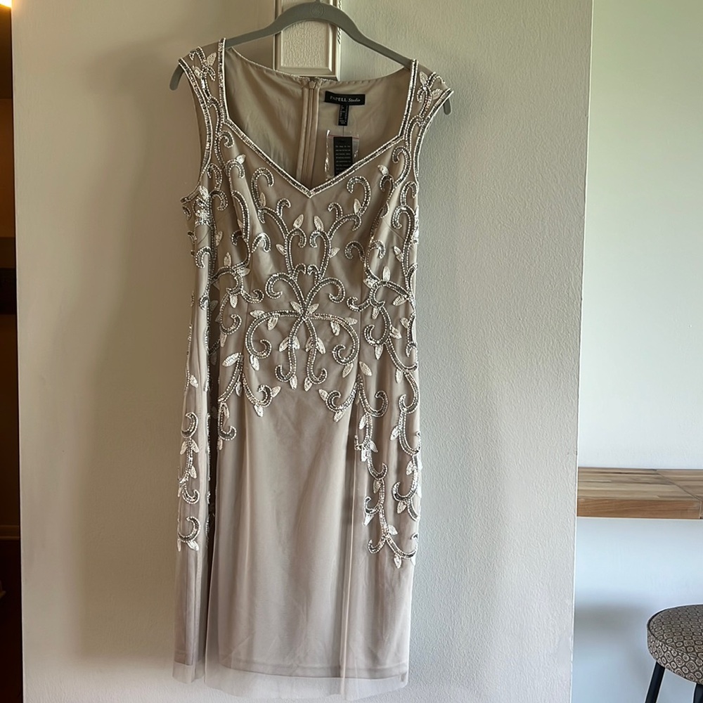 Papell Studio wedding guest dress, Adrianna papell dress with tags, size 6